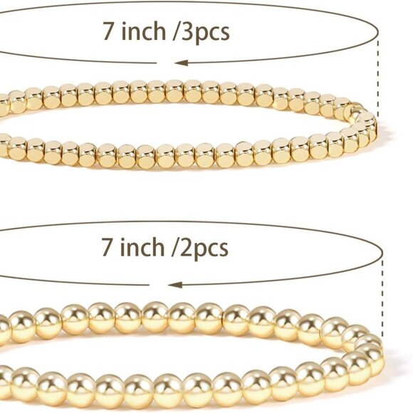 Elegant 14K Gold Plated Stretch Bracelets - Perfect for Any Special Occasion - Picture 2 of 6